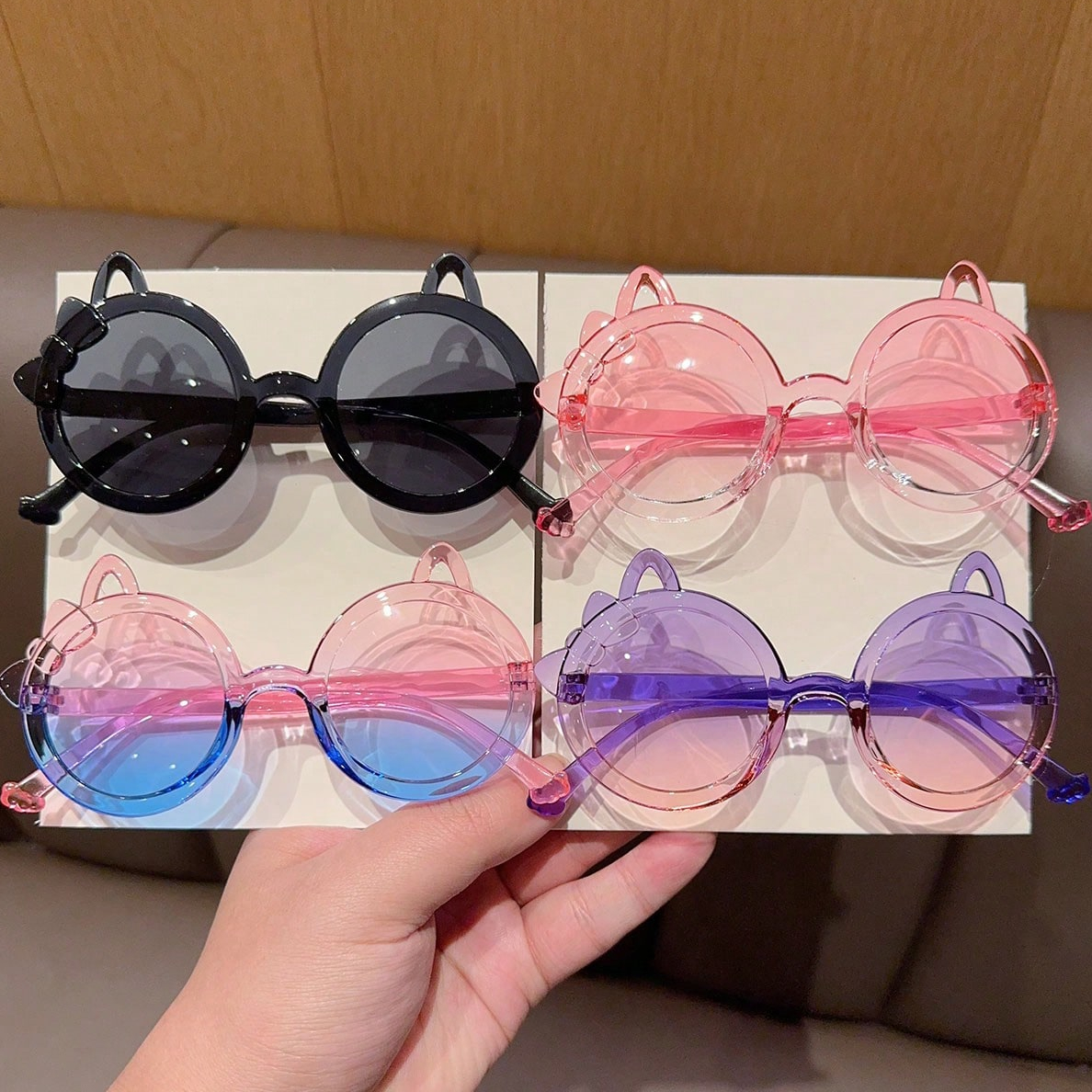 Sunglasses Cat Eye - 2/4Pcs 2025 Newest Cute Fashion Gradient
