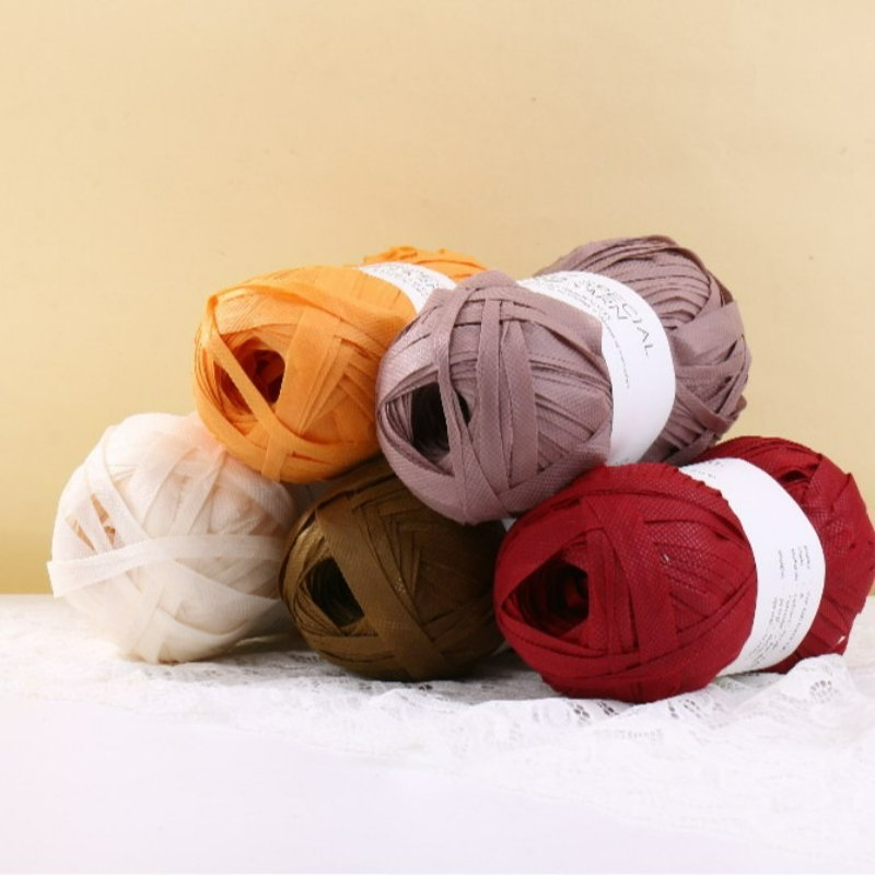 100g/pcs Raffia Flat Yarn for  – обзор и цена Crochet Bag Raffia