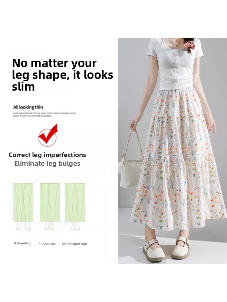 plus Size Floral Print A-Line  – обзор и цена Midi Skirt Floral