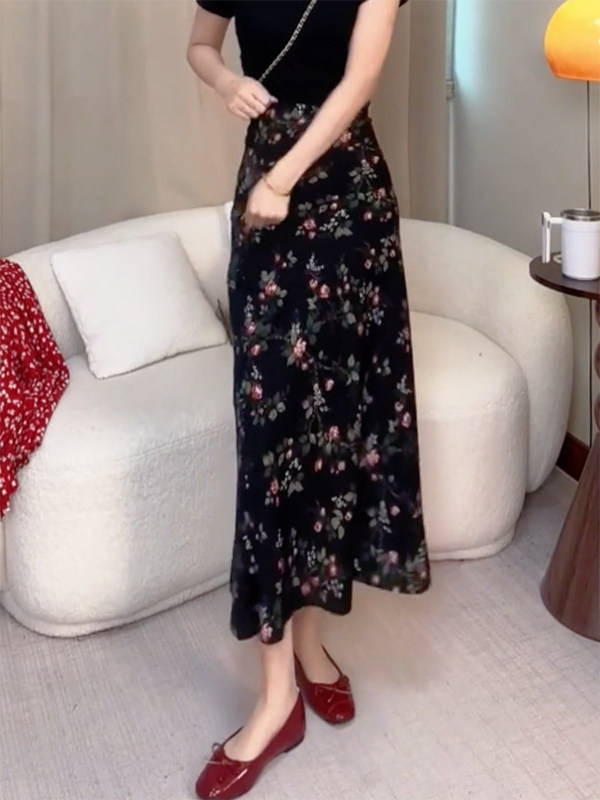 Summer New High Waist Floral P – обзор и цена Midi Skirt Floral