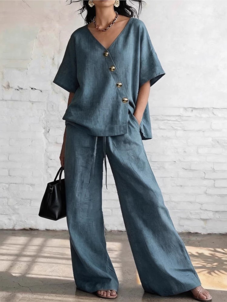 Casual Cotton Loose Pants Sets – обзор и цена Linen Pant Wide
