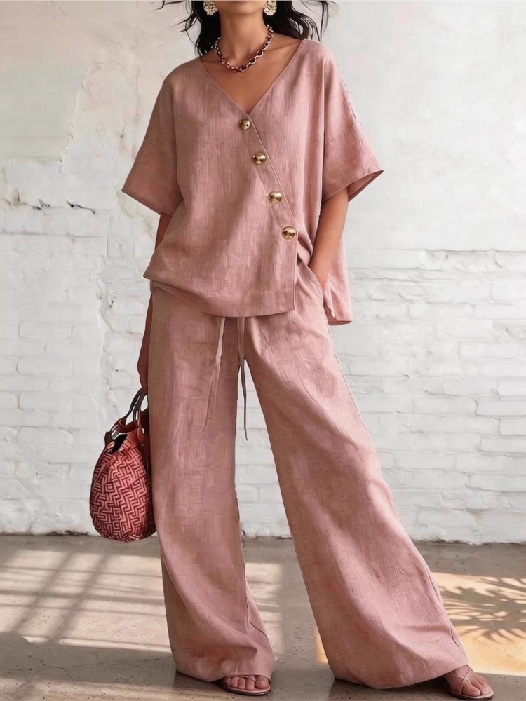 Casual Cotton Loose Pants Sets – обзор и цена Linen Pant Wide