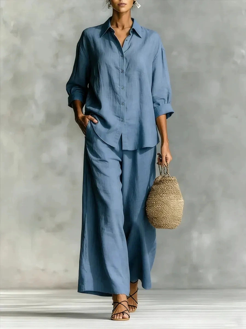 Women's New 7-Sleeve Shirt & W – обзор и цена Linen Pant Wide