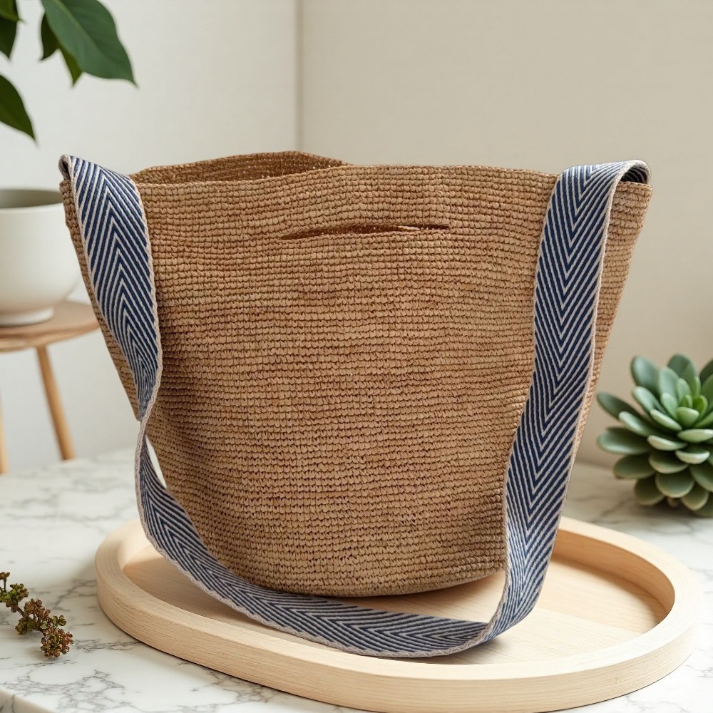 New Raffia Rainbow Bucket Bag  – обзор и цена Crochet Bag Raffia