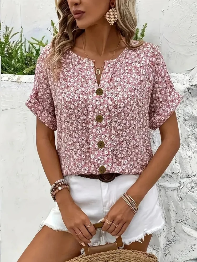 Plus Size Women's Shirts 2025  – обзор и цена Romper Floral Print