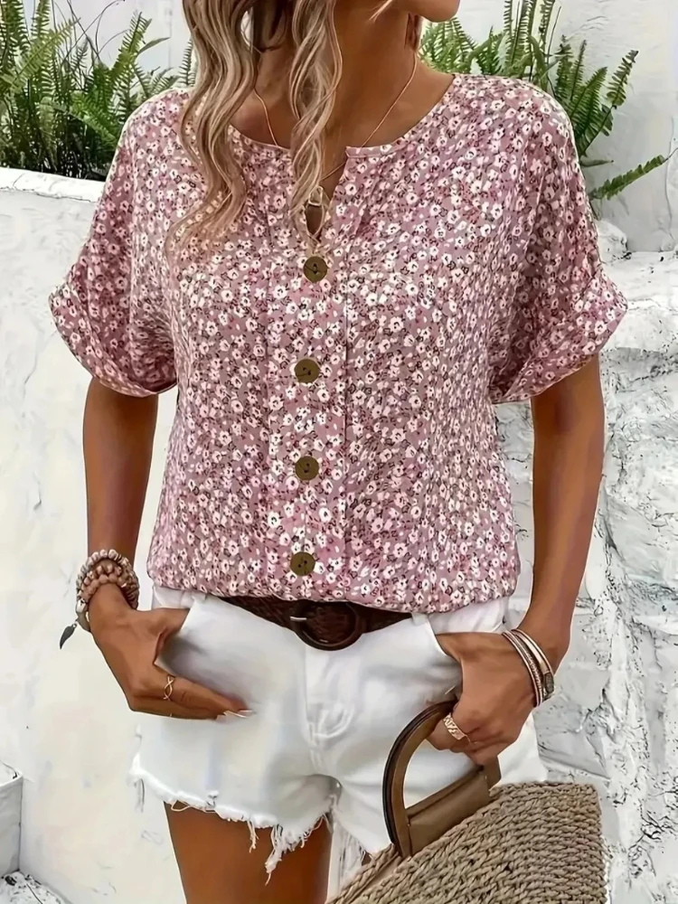 Plus Size Women's Shirts 2025  – обзор и цена Romper Floral Print