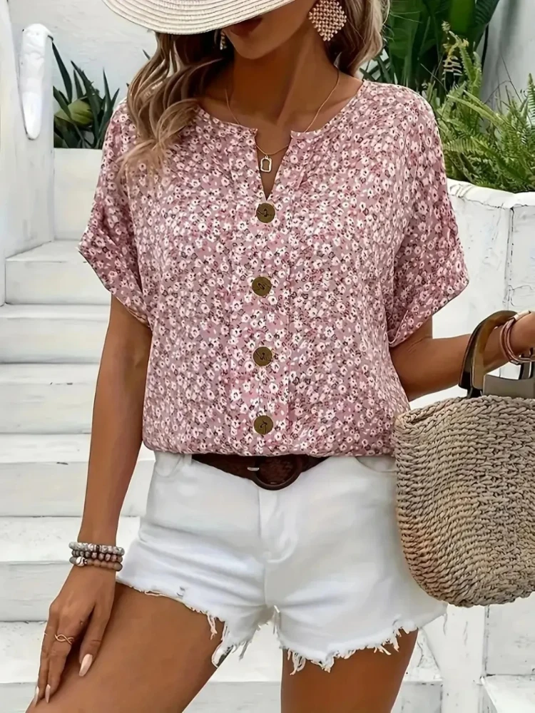 Plus Size Women's Shirts 2025  – обзор и цена Romper Floral Print
