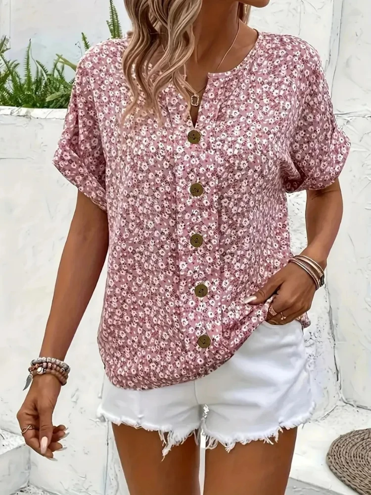 Plus Size Women's Shirts 2025  – обзор и цена Romper Floral Print