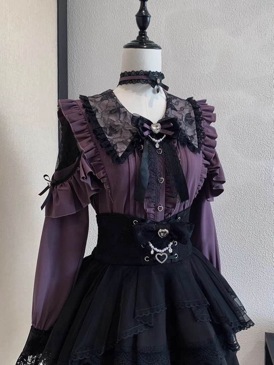 Harajuku Kawaii Skirt Sets Wom – обзор и цена Blouse Off Shoulder