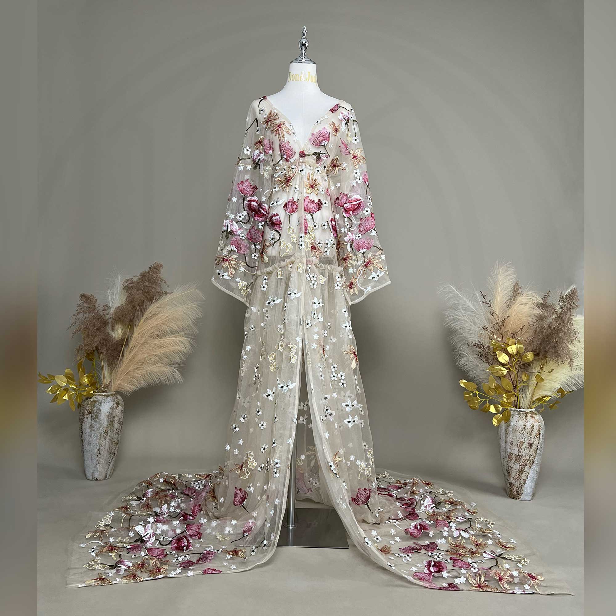 Don&Judy Butterfly Appliqués a – обзор и цена Kimono Sheer Floral