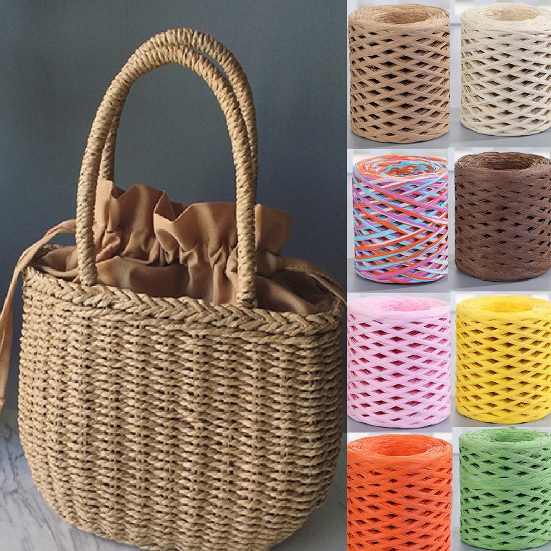 200m Natural Raffia Straw Yarn – обзор и цена Crochet Bag Raffia