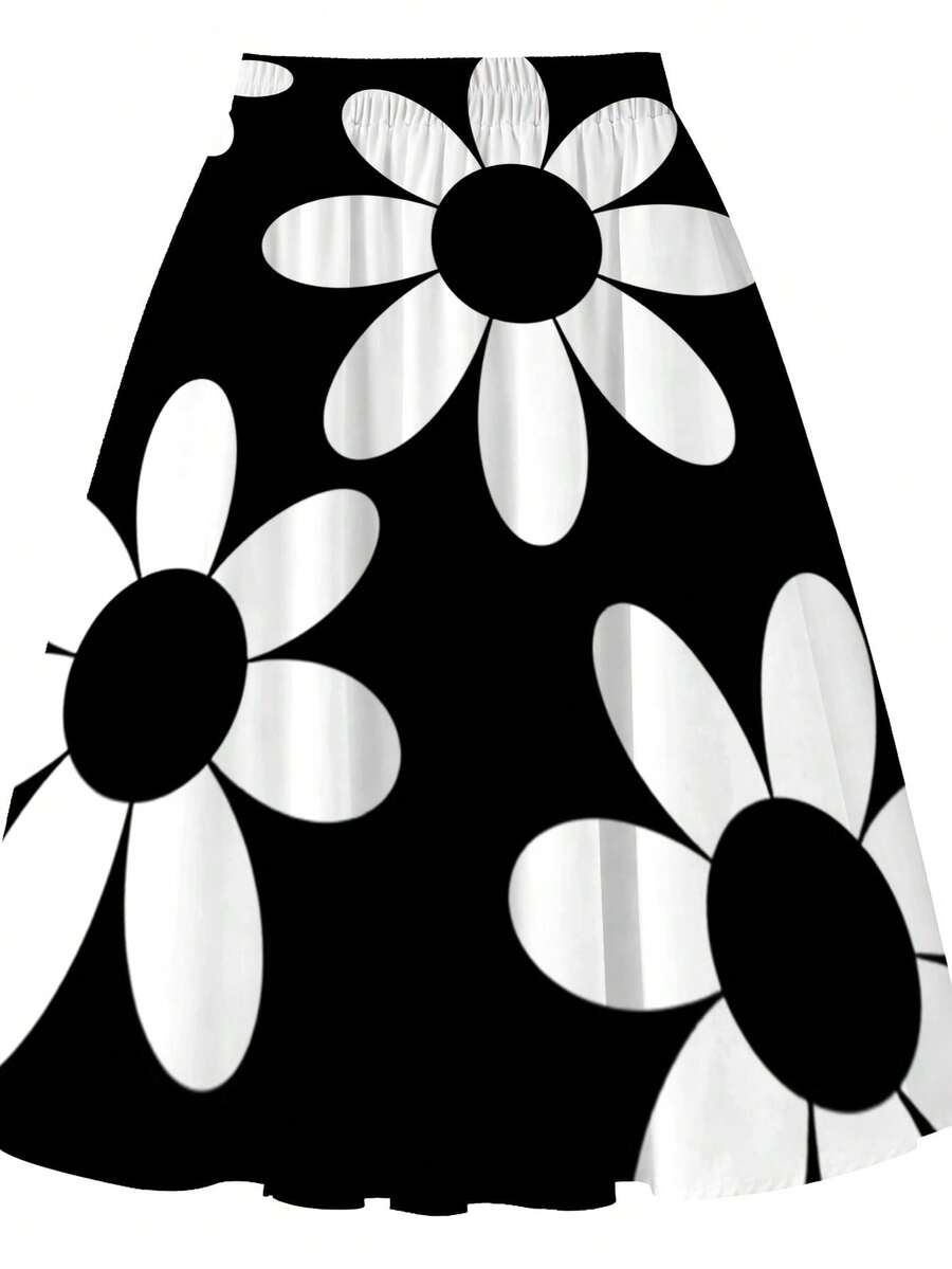 Oversized Womens Daisy Print M – обзор и цена Midi Skirt Floral