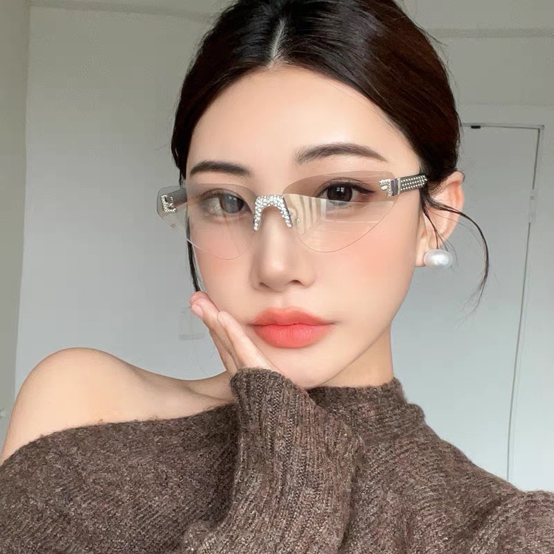 Women's Sexy Cat Eye Rimless R – обзор и цена Sunglasses Cat Eye