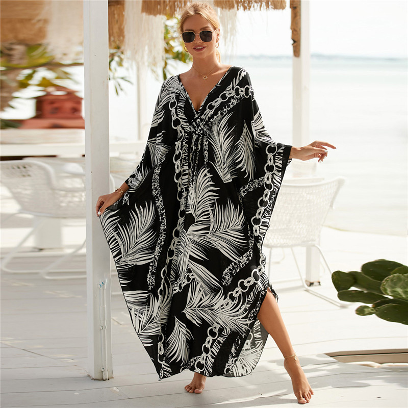 Women's Plus Size Animal Print – обзор и цена Cover Up Kaftan